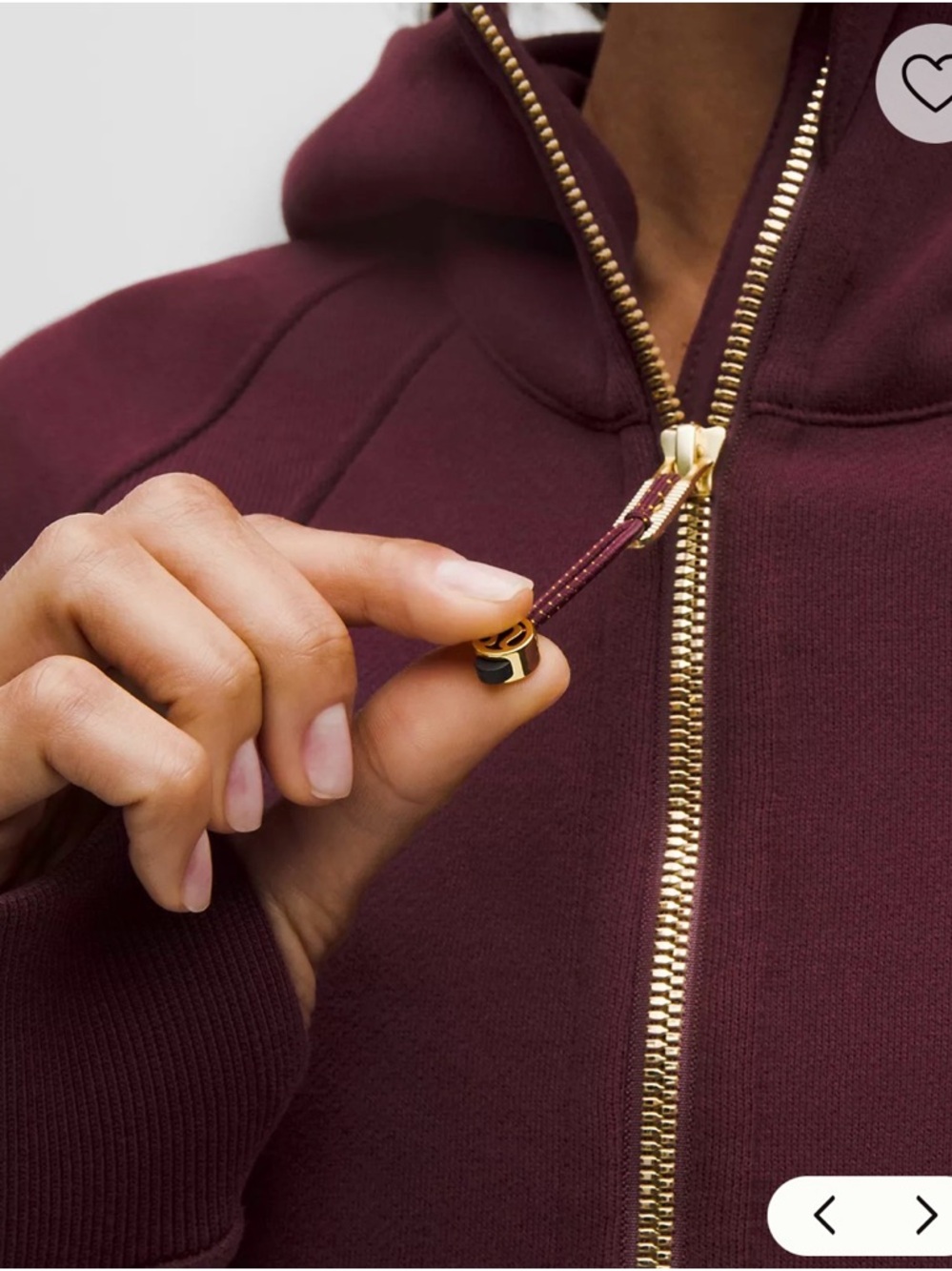 Lululemon Scuba Oversized Half-Zip Hoodie in Burgundy Bay/Gold Sz XL/XXL - Picture 10 of 10